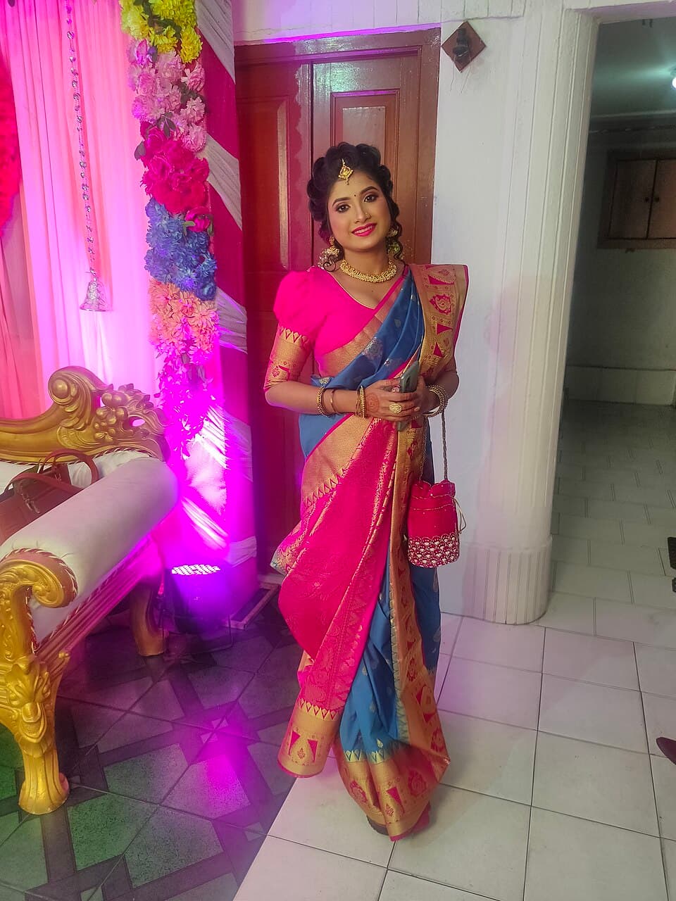 Golden Elegance Katan Silk Saree