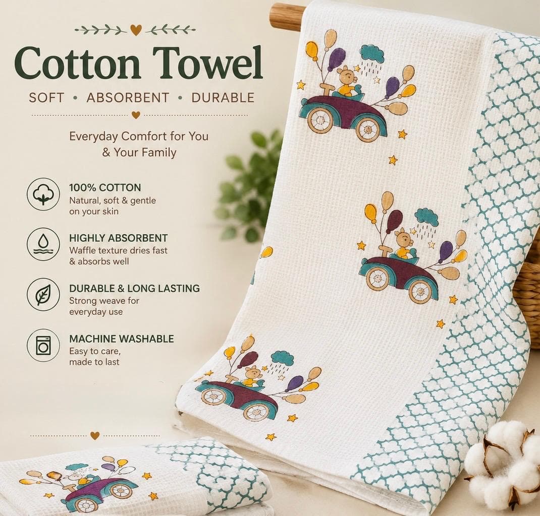 Little Rider Waffle Cotton Towel