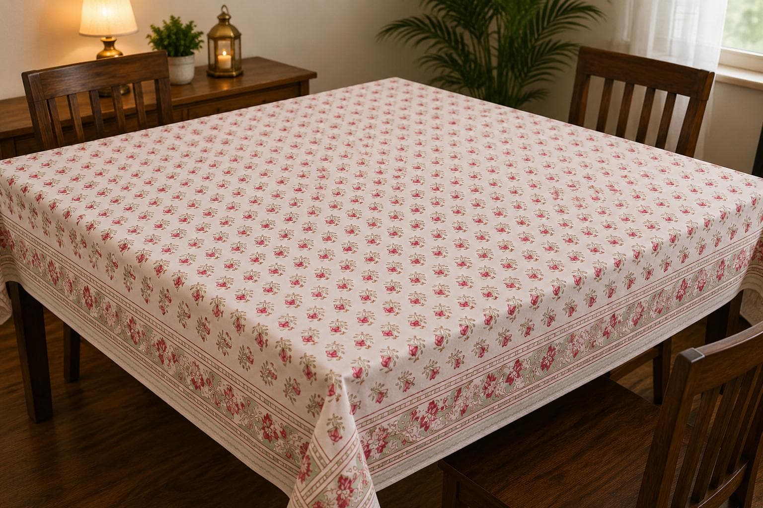 Blush Buti Cotton Table Cover
