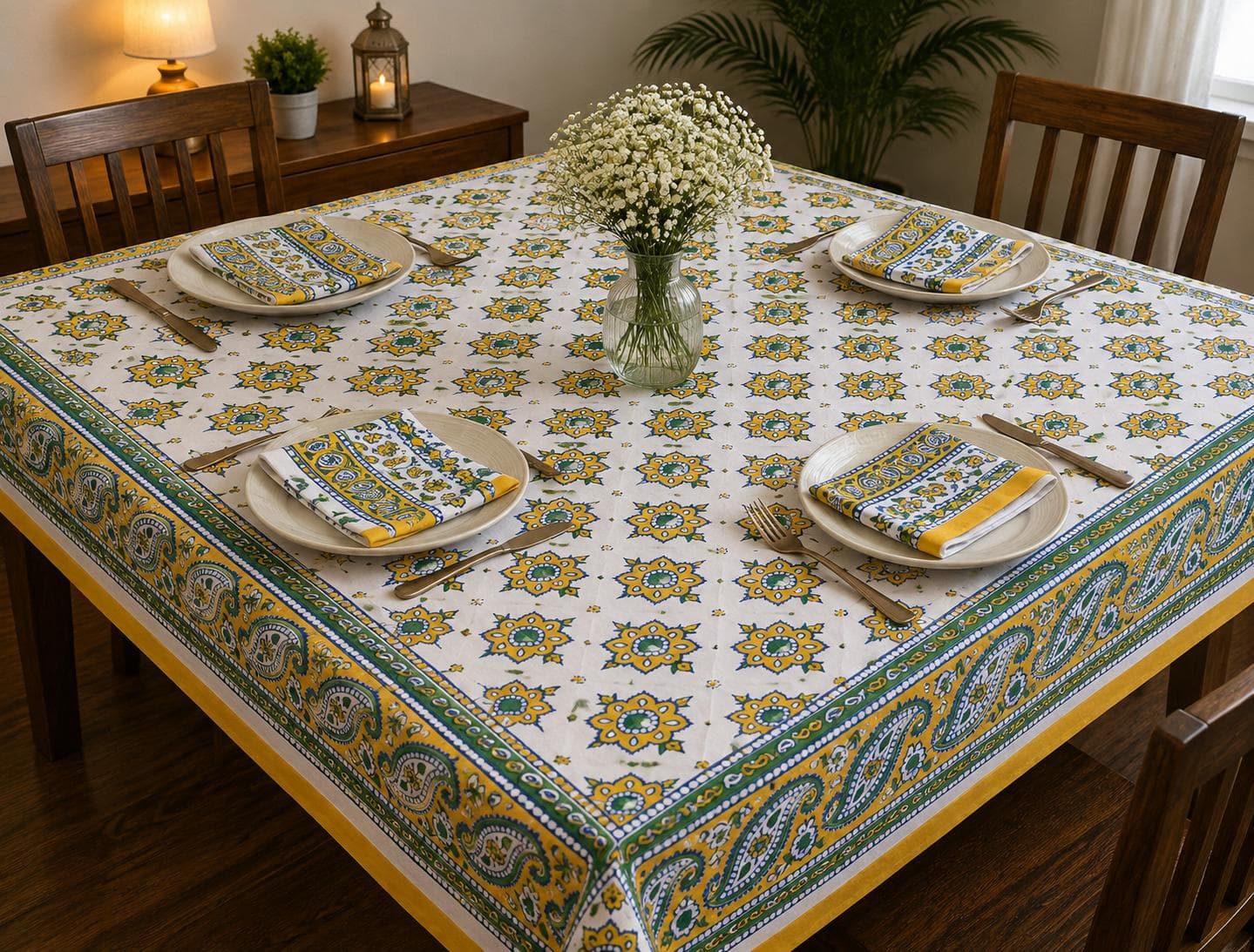 Sunflower Medallion Table Cover Set